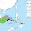 vị trí và hướng di chuyển của bão số 15. (Nguồn: Trung tâm Dự báo Khí tượng Thủy văn Quốc gia)