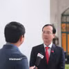 Đồng chí Trần Trí Quang - Phó Bí thư Tỉnh ủy, Chủ tịch UBND tỉnh Vĩnh Long - trả lời phỏng vấn phóng viên báo chí. (Ảnh: Nguyễn Thịnh/Vietnam+)