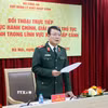 Thiếu tướng Nguyễn Bá Tuấn, Phó Cục trưởng Cục Quản lý xuất nhập cảnh, Bộ Công an, phát biểu. (Ảnh: Phạm Kiên/TTXVN)