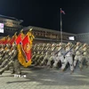Quang cảnh lễ duyệt binh nhân kỷ niệm 90 năm Ngày thành lập Quân đội Cách mạng Nhân dân Triều Tiên tại Quảng trường Kim Nhật Thành ở thủ đô Bình Nhưỡng tối 25/4/2022. (Ảnh: YONHAP/TTXVN)