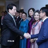 Chủ tịch nước Lương Cường với các Đại sứ Việt Nam tại khu vực châu Phi. (Ảnh: Lâm Khánh/TTXVN)