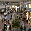 Hành khách tại sân bay Haneda ở thủ đô Tokyo, Nhật Bản. (Ảnh: Kyodo/TTXVN)