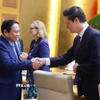 Thủ tướng Phạm Minh Chính gặp mặt các doanh nghiệp Hoa Kỳ đang đầu tư, kinh doanh tại Việt Nam. (Ảnh: Dương Giang/TTXVN)