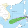 Dự báo hướng di chuyển của áp thấp nhiệt đới. (Nguồn: Trung tâm Dự báo Khí tượng Thủy văn Quốc gia)