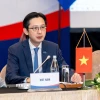 Thứ trưởng Ngoại giao Đỗ Hùng Việt, Trưởng SOM ASEAN Việt Nam chủ trì sự kiện. (Ảnh: TTXVN phát)