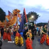 Ngày hội quảng diễn Lân-Sư-Rồng và treo, rước đèn Trung Thu thành phố Huế năm 2025. (Ảnh: Mai Trang/TTXVN)