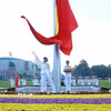 Nghi lễ thượng cờ tại Quảng trường Ba Đình. (Ảnh: Phạm Kiên/TTXVN)