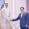 Thủ tướng Phạm Minh Chính tiếp ông Sheikh Saoud Salem Abdulaziz Al-Sabah, Chủ tịch Ủy ban Đầu tư của Hội đồng quản trị, Tổng giám đốc Quỹ đầu tư Kuwait. (Ảnh: Dương Giang/TTXVN)