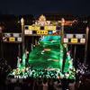 Trình diễn 3D mapping họa tiết cung đình ở cầu Trung Đạo trong đêm “Hoàng cung huyền ảo” tại Đại Nội Huế. (Ảnh: Nguyên Lý/TTXVN)