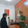 Hồ Trường Kim tại Cơ quan điều tra. (Ảnh: Công an cung cấp)