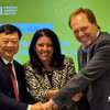 Đại diện EU, Brazil và Trung Quốc tại lễ ký kết về liên minh thị trường carbon. (Nguồn: Ủy ban châu Âu)
