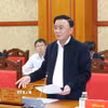 Ông Trần Cẩm Tú, Ủy viên Bộ Chính trị, Thường trực Ban Bí thư, phát biểu chỉ đạo. (Ảnh: Phương Hoa/TTXVN)