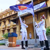 Lễ thượng cờ nhân kỷ niệm 57 năm Ngày thành lập Hiệp hội các Quốc gia Đông Nam Á (ASEAN) do Bộ Ngoại giao tổ chức (Hà Nội, 8/8/2024). (Ảnh: An Đăng/TTXVN)