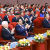 Thủ tướng Phạm Minh Chính và các đại biểu dự Lễ kỷ niệm 30 năm thành lập Đại học Quốc gia Thành phố Hồ Chí Minh. (Ảnh: Dương Giang/TTXVN)