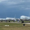 Máy bay Boeing 777 của Hãng hàng không American Airlines (Mỹ) tại sân bay quốc tế Tulsa, Oklahoma. (Ảnh: AFP/TTXVN)