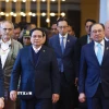 Thủ tướng Phạm Minh Chính, Thủ tướng Malaysia Anwar bin Ibrahim, Thủ tướng New Zealand Christopher Luxon, Tổng thống Timor-Leste Jose Ramos-Horta đến dự. (Ảnh: Dương Giang/TTXVN)
