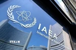 Biểu tượng Cơ quan Năng lượng Nguyên tử Quốc tế (IAEA). (Ảnh: IRNA/TTXVN)