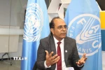 Ông Vinod Ahuja, Trưởng đại diện Tổ chức Lương thực và Nông nghiệp Liên hợp quốc (FAO) tại Việt Nam trả lời phỏng vấn TTXVN. (Ảnh: TTXVN phát)