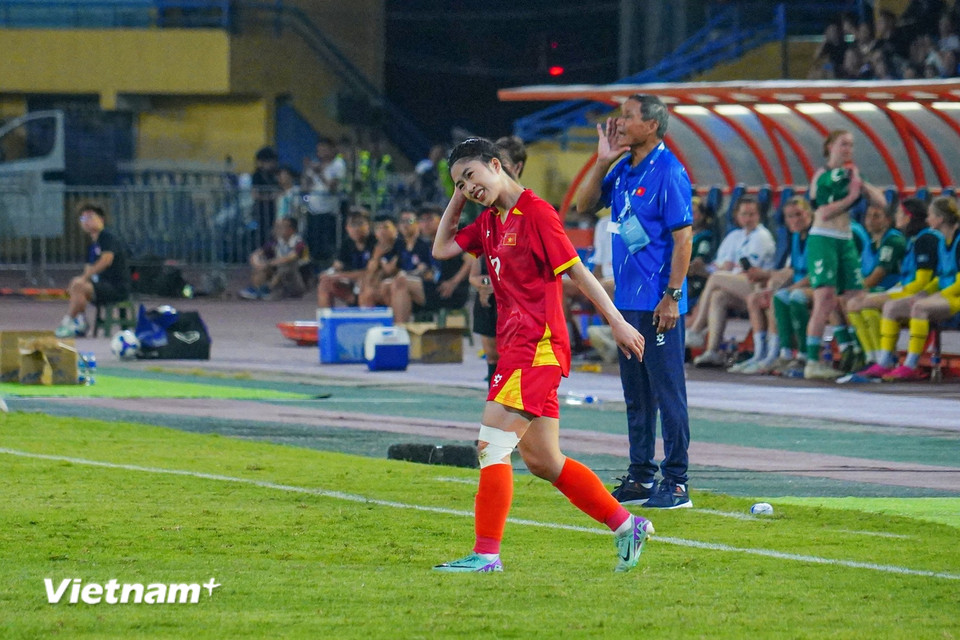 "Máy chạy" Thanh Nhã của Đội tuyển Nữ Việt Nam không có nhiều "đất diễn" ở trận đấu này. (Ảnh: Việt Anh/Vietnam+)