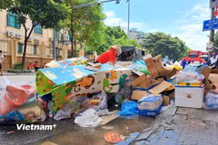 Tổng lượng chất thải rắn sinh hoạt của Hà Nội và Thành phố Hồ Chí Minh, chiếm khoảng 23% lượng rác thải của cả nước. (Ảnh: Hùng Võ/Vietnam+)