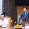 Bà Vũ Việt Trang, Bí thư Đảng ủy, Tổng Giám đốc Thông tấn xã Việt Nam phát biểu. (Ảnh: Văn Điệp/TTXVN)