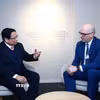 Thủ tướng Phạm Minh Chính gặp Thủ tướng Liechtenstein Daniel Risch. (Ảnh: Dương Giang/TTXVN)