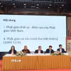 Đoàn chủ trì hội thảo. (Ảnh: Thanh Tuấn/TTXVN)