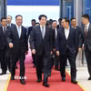 Chủ tịch nước Lương Cường kiểm tra công tác chuẩn bị và tổng duyệt Lễ mở ký Công ước Liên hợp quốc về chống tội phạm mạng (Công ước Hà Nội) tại Trung tâm Hội nghị Quốc Gia (Mỹ Đình, Hà Nội). (Ảnh: TTXVN)