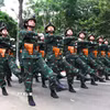 Các chiến sỹ luyện tập chuẩn bị cho Lễ kỷ niệm 50 năm giải phóng miền Nam, thống nhất đất nước (30/4/1975-30/4/2025). (Ảnh: Lê Xuân/TTXVN)