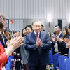 Tổng Bí thư Tô Lâm và Phu nhân gặp gỡ cán bộ Đại sứ quán Việt Nam và cộng đồng người Việt tại Bắc Âu. (Ảnh: Thống Nhất/TTXVN)