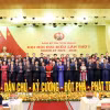 Ban Chấp hành Đảng bộ tỉnh Tuyên Quang nhiệm kỳ 2025-2030 ra mắt Đại hội. (Ảnh: Quang Cường/TTXVN)