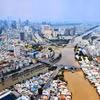 Đoạn đầu kênh Đôi (Quận 8 cũ) kết nối với kênh Tàu Hủ - Bến Nghé sau khi hoàn thành kè bờ. (Ảnh: Thanh Vũ/TTXVN)
