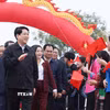 Chủ tịch nước Lương Cường dự Lễ phát động “Tết trồng cây đời đời nhớ ơn Bác Hồ” tại phường Lào Cai, tỉnh Lào Cai. (Ảnh: Lâm Khánh/TTXVN)