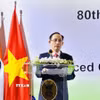 Ủy viên Bộ Chính trị, Bộ trưởng Ngoại giao Lê Hoài Trung phát biểu. (Ảnh: Việt Đức/TTXVN)