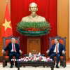 Tổng Bí thư, Chủ tịch nước Tô Lâm tiếp Thượng nghị sỹ Alberto Anaya Gutierrez, Tổng Bí thư Đảng Lao động Mexico. (Ảnh: Thống Nhất/TTXVN)