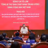 Tổng Bí thư Tô Lâm trao đổi với Lớp Bồi dưỡng cán bộ quy hoạch Ủy viên Trung ương Đảng khóa XIV (Lớp thứ tư). (Ảnh: Văn Điệp/TTXVN)