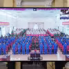 Các bị cáo nghe tuyên án tại điểm cầu thành phần của phiên tòa tại Trại tạm giam Chí Hòa (T30). (Ảnh: Hồng Đạt/TTXVN)