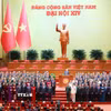 Ban Chấp hành Trung ương Đảng khóa XIV ra mắt Đại hội. (Ảnh: TTXVN)
