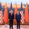Chủ tịch Trung Quốc Tập Cận Bình (phải) trong cuộc hội đàm với Tổng thống Mỹ Donald Trump (trái, phía trước) đang ở thăm Bắc Kinh, ngày 14/5/2026. (Ảnh: THX/TTXVN)