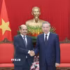 Tổng Bí thư Tô Lâm tiếp Đại sứ Ấn Độ tại Việt Nam Sandeep Arya. (Ảnh: Thống Nhất/TTXVN)