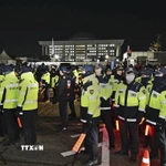 Cảnh sát Hàn Quốc. (Ảnh: Kyodo/TTXVN)