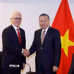 Tổng Bí thư, Chủ tịch nước Tô Lâm tiếp nguyên Thủ tướng Australia Malcolm Turnbull AC, Chủ tịch Công ty công nghệ Advanced Navigation. (Ảnh: Thống Nhất/TTXVN)