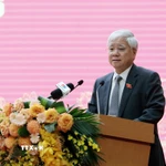 Phó Chủ tịch Thường trực Quốc hội Đỗ Văn Chiến phát biểu tại buổi lễ. (Nguồn: TTXVN)