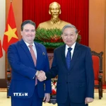 Tổng Bí thư Tô Lâm tiếp Đại sứ Hoa Kỳ tại Việt Nam Marc Evans Knapper. (Ảnh: Thống Nhất/TTXVN)