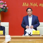 Bí thư Đảng ủy, Thủ tướng Chính phủ Phạm Minh Chính phát biểu. (Ảnh: Dương Giang/TTXVN)