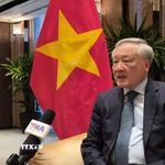 Phó Thủ tướng Thường trực Nguyễn Hòa Bình trả lời phỏng vấn của phóng viên TTXVN tại Singapore. (Ảnh: Việt Dũng/TTXVN)