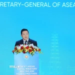 Tổng Thư ký ASEAN Kao Kim Hourn. (Ảnh: Hoàng Hiếu/TTXVN)