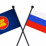 Cờ ASEAN-Nga. (Nguồn: Vietnam+)
