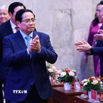 Thủ tướng Phạm Minh Chính dự và trao Giải Báo chí toàn quốc phòng, chống tham nhũng, lãng phí, tiêu cực lần thứ 5, năm 2024-2025. (Ảnh: Dương Giang/TTXVN)