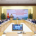 Thủ tướng Phạm Minh Chính chủ trì Phiên họp thứ 24 của Ban Chỉ đạo các công trình, dự án quan trọng quốc gia, trọng điểm ngành giao thông vận tải. (Ảnh: Phạm Tiếp/TTXVN)